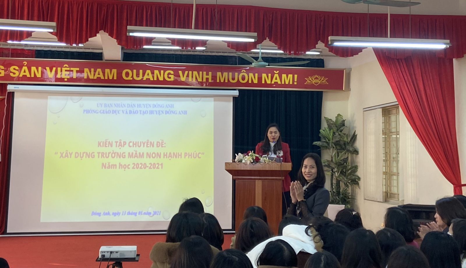 Trường Mầm non Cổ Loa làm điểm chuyên đề : “Xây dựng trường, lớp mầm non hạnh phúc Năm học 2020 - 2021”.