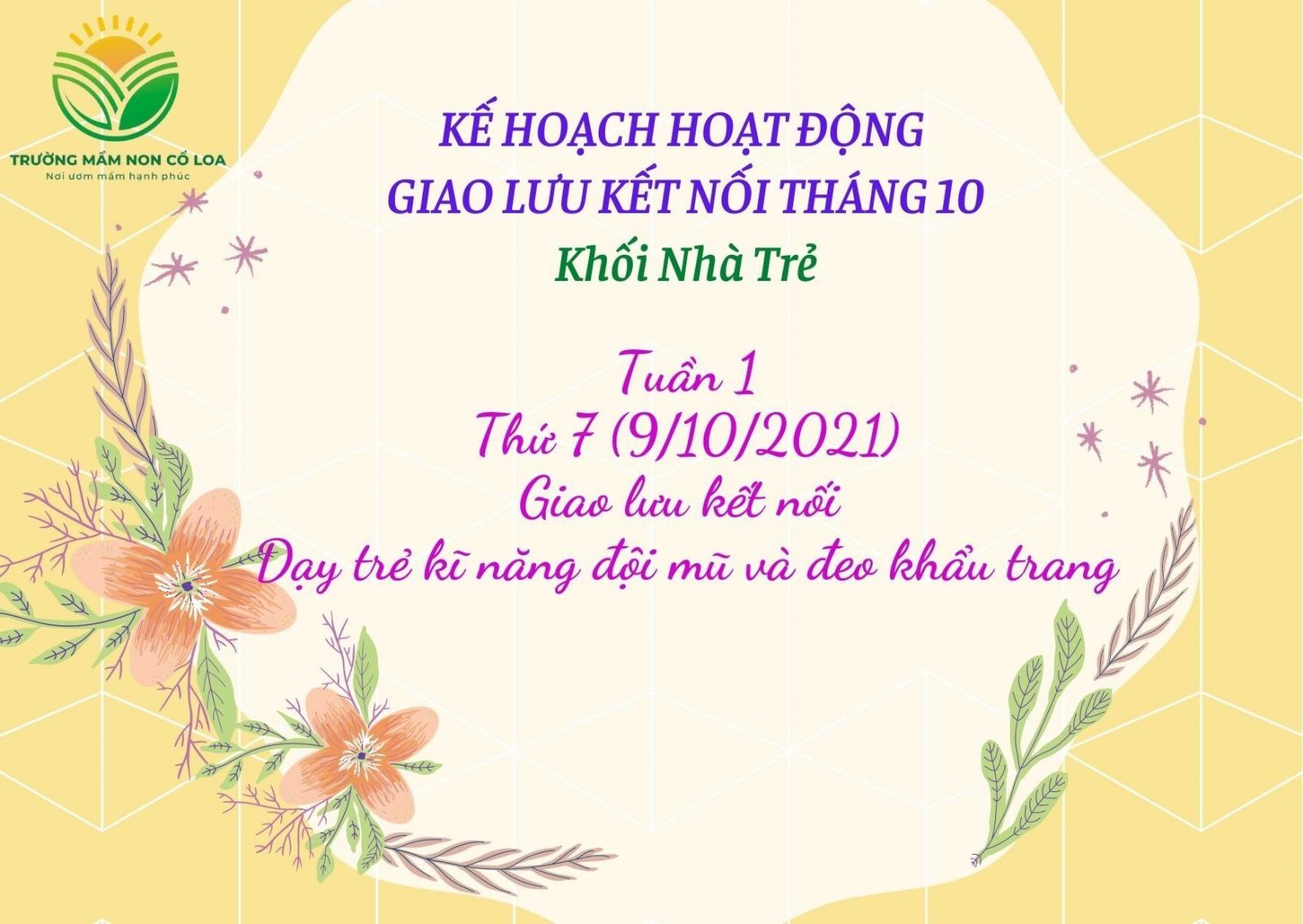 KẾ HOẠCH HOẠT ĐỘNG GIAO LƯU KẾT NỐI VỚI PHỤ HUYNH HỌC SINH TUẦN I THÁNG 10 ( Năm học 2021-2022)