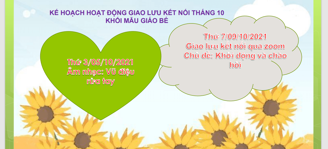 KẾ HOẠCH HOẠT ĐỘNG GIAO LƯU KẾT NỐI VỚI PHỤ HUYNH HỌC SINH TUẦN I THÁNG 10 ( Năm học 2021-2022)