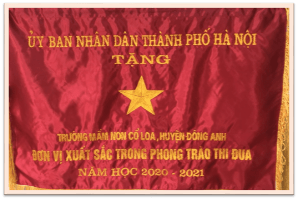 CHÚC MỪNG TRƯỜNG MẦM NON CỔ LOA ĐÃ ĐƯỢC UBND TP HÀ NỘI TẶNG CỜ THI ĐUA XUẤT SẮC NĂM HỌC 2020 – 2021.