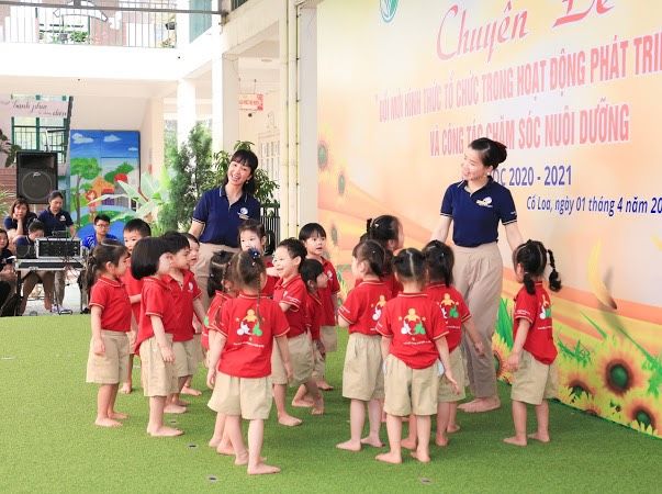 TRƯỜNG MẦM NON CỔ LOA TỔ CHỨC KIẾN TẬP HUYỆN CHUYÊN ĐỀ “ ĐỔI MỚI HÌNH THỨC TỔ CHỨC TRONG HOẠT ĐỘNG  PHÁT TRIỂN THẨM MỸ VÀ CÔNG TÁC CHĂM SÓC NUÔI DƯỠNG ” NĂM HỌC 2020-2021