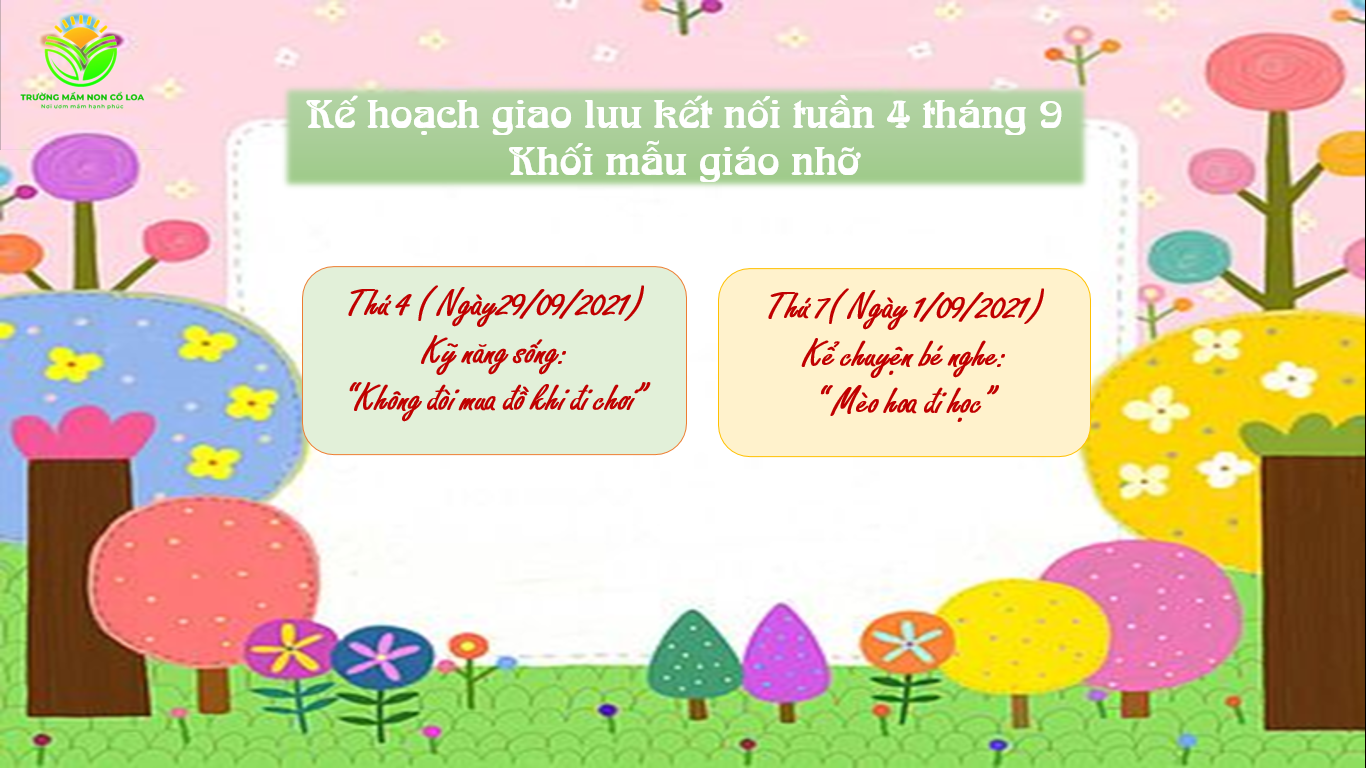 KẾ HOẠCH HOẠT ĐỘNG GIAO LƯU KẾT NỐI VỚI PHỤ HUYNH HỌC SINH TUẦN IV THÁNG 9 ( Năm học 2021-2022)