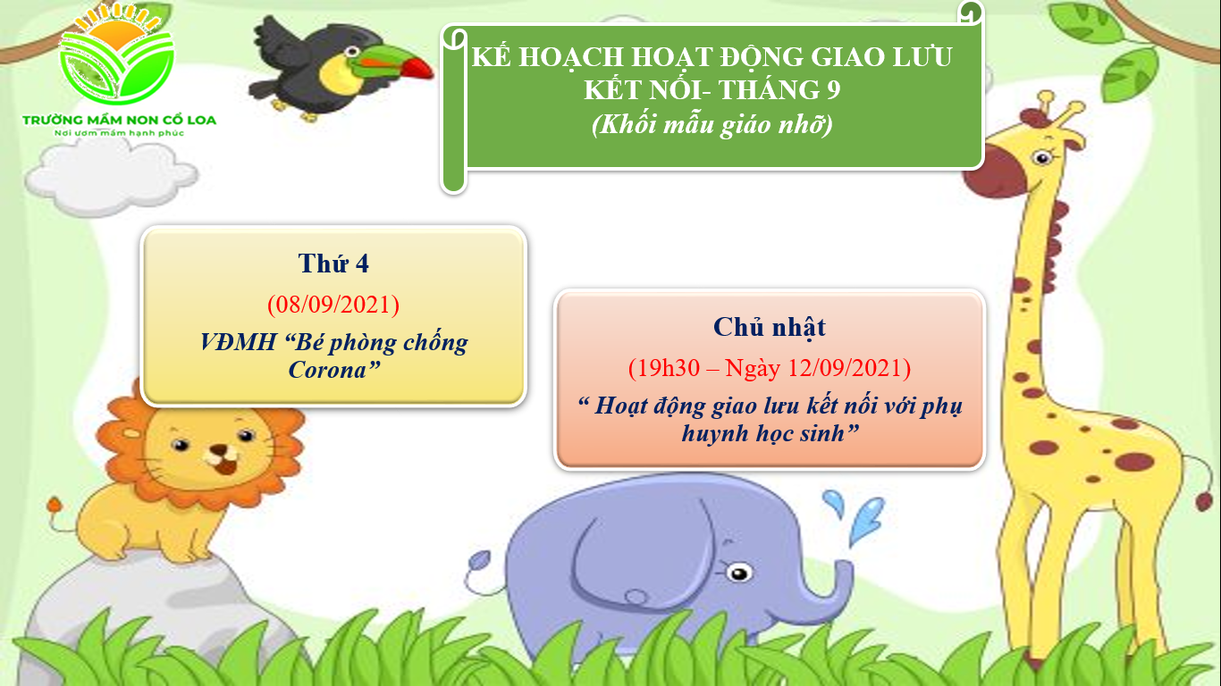 Kế hoạch hoạt động giao lưu kết nối với phụ huynh học sinh tuần I tháng 9 năm học 2021-2022