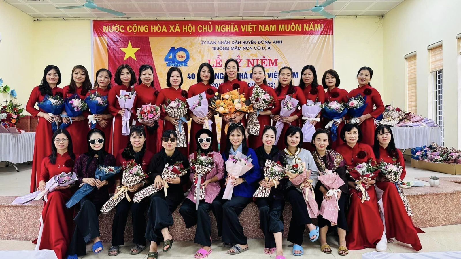 TRƯỜNG MẦM NON CỔ LOA LONG TRỌNG TỔ CHỨC: "LỄ KỶ NIỆM 40 NĂM NGÀY NHÀ GIÁO VIỆT NAM (20/11/1982 - 20/11/2022) TUYÊN DƯƠNG KHEN THƯỞNG CÁC ĐIỂN HÌNH TIÊN TIẾN, NHÀ GIÁO TIÊU BIỂU NĂM HỌC 2021 - 2022