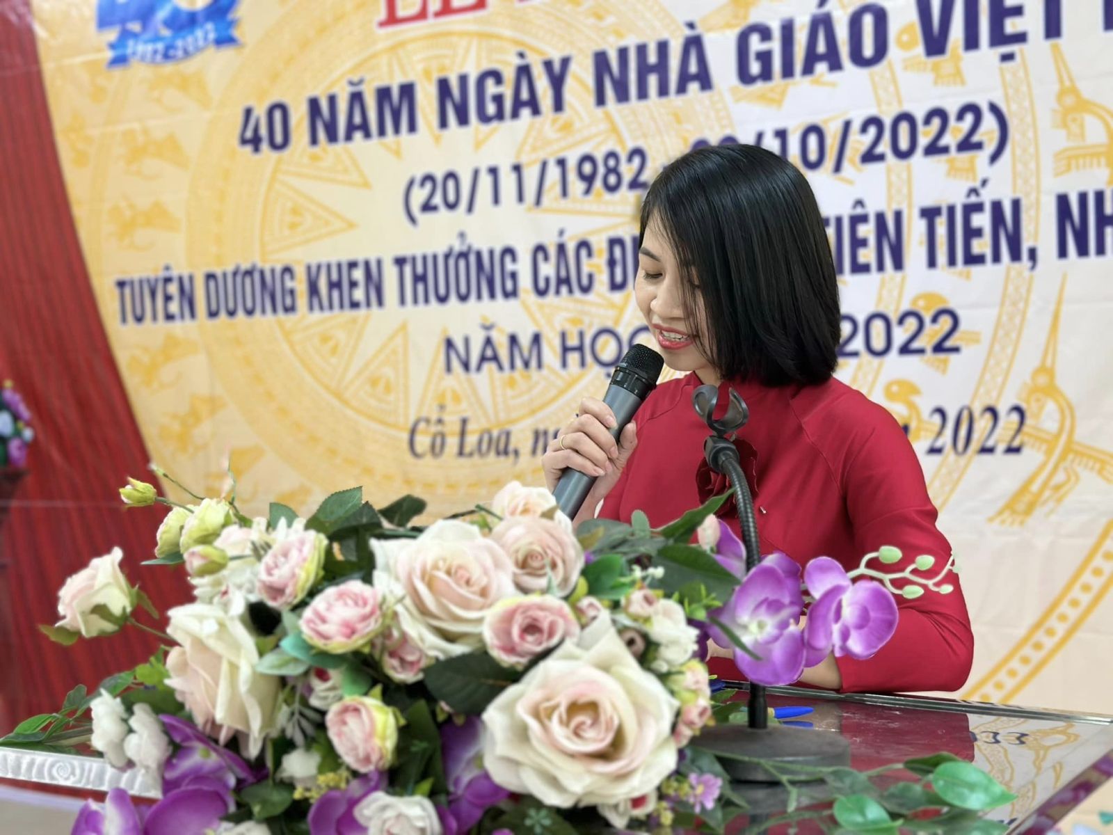 TRƯỜNG MẦM NON CỔ LOA LONG TRỌNG TỔ CHỨC: "LỄ KỶ NIỆM 40 NĂM NGÀY NHÀ GIÁO VIỆT NAM (20/11/1982 - 20/11/2022) TUYÊN DƯƠNG KHEN THƯỞNG CÁC ĐIỂN HÌNH TIÊN TIẾN, NHÀ GIÁO TIÊU BIỂU NĂM HỌC 2021 - 2022