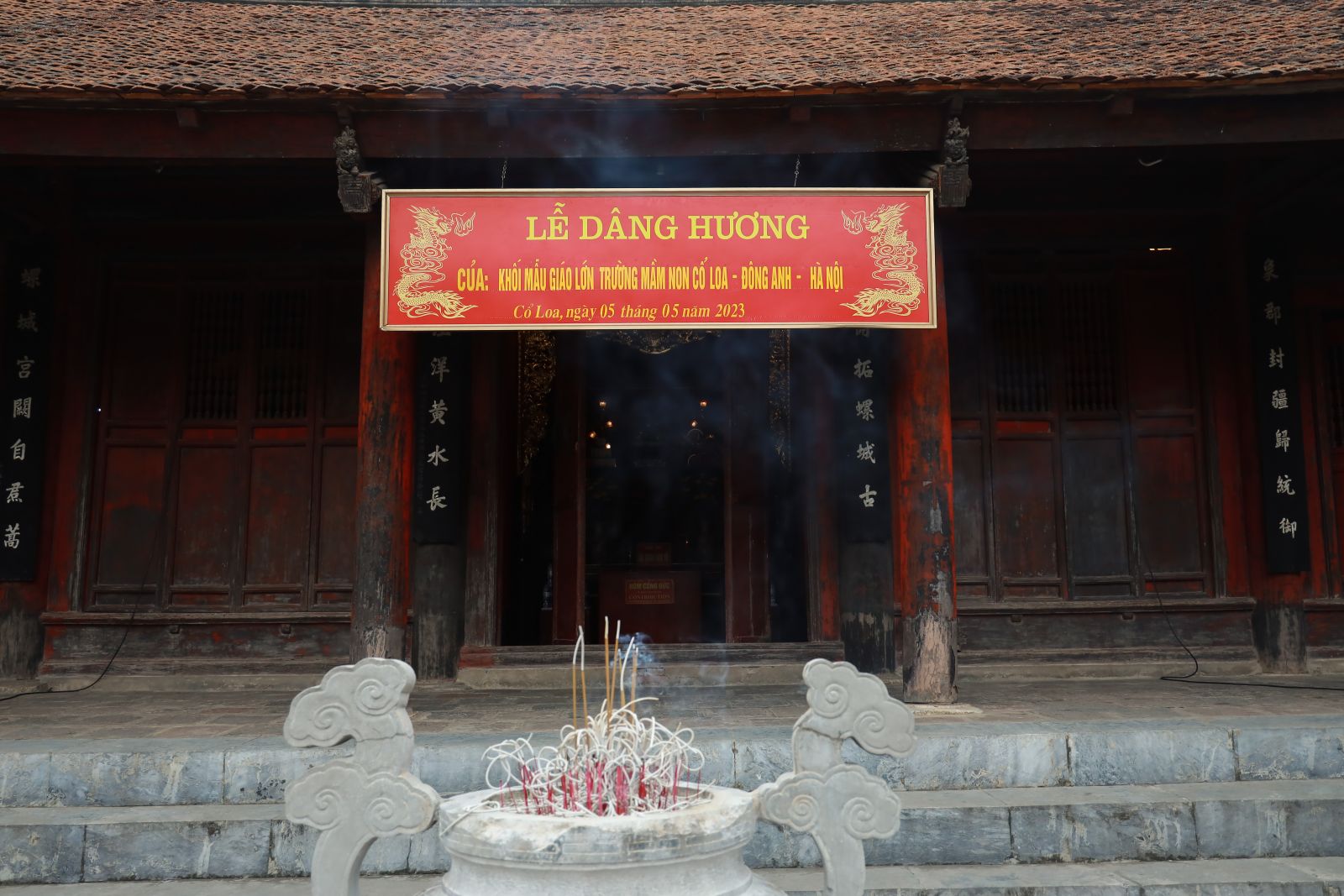 LẾ DÂNG HƯƠNG TẠI KHU DI TÍCH LỊCH SỬ ĐỀN CỔ LOA CỦA CÁC CON HỌC SINH KHỐI MẪU GIÁO LỚN - TRƯỜNG MẦM NON CỔ LOA