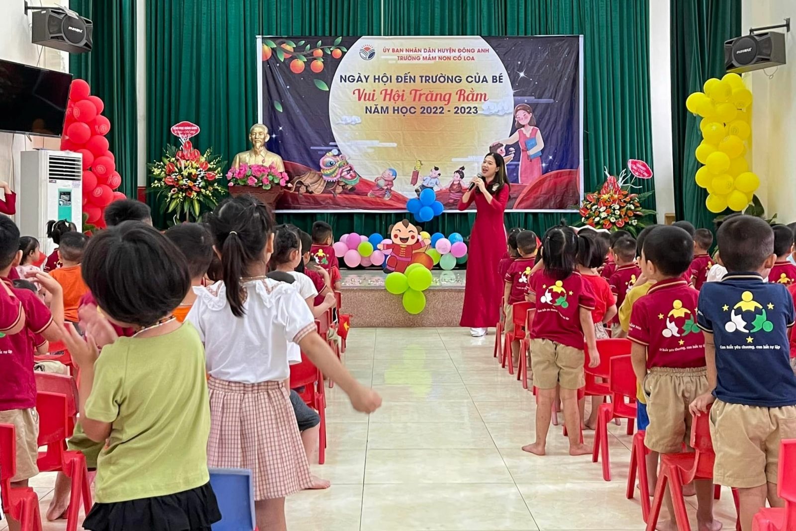 CÔ VÀ TRÒ TRƯỜNG MẦM NON CỔ LOA TƯNG BỪNG CHÀO ĐÓN NĂM HỌC MỚI 2022-2023.
