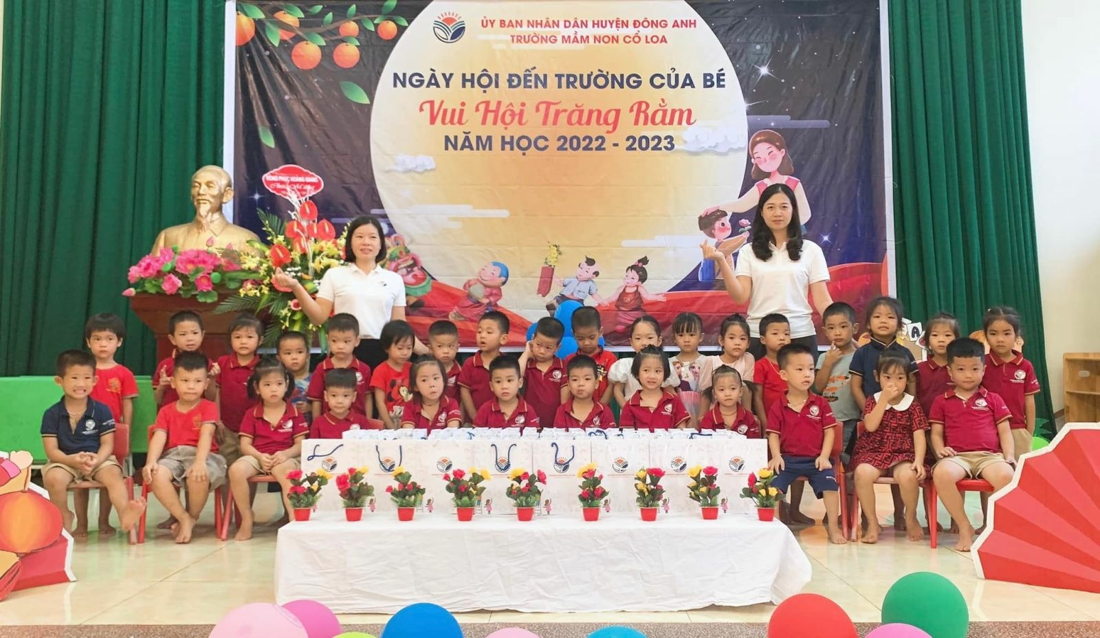 CÔ VÀ TRÒ TRƯỜNG MẦM NON CỔ LOA TƯNG BỪNG CHÀO ĐÓN NĂM HỌC MỚI 2022-2023.