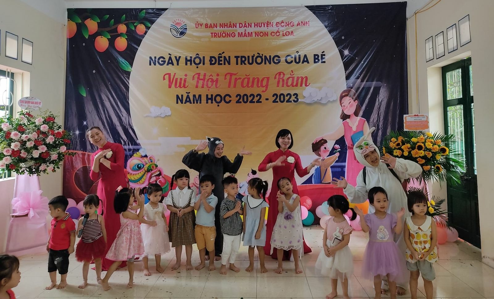 CÔ VÀ TRÒ TRƯỜNG MẦM NON CỔ LOA TƯNG BỪNG CHÀO ĐÓN NĂM HỌC MỚI 2022-2023.