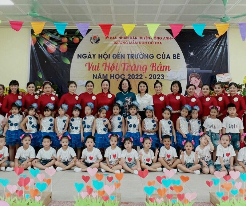 CÔ VÀ TRÒ TRƯỜNG MẦM NON CỔ LOA TƯNG BỪNG CHÀO ĐÓN NĂM HỌC MỚI 2022-2023.