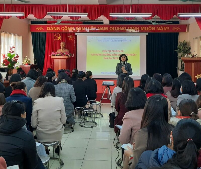 Trường Mầm non Cổ Loa làm điểm chuyên đề : “Xây dựng trường, lớp mầm non hạnh phúc Năm học 2020 - 2021”.