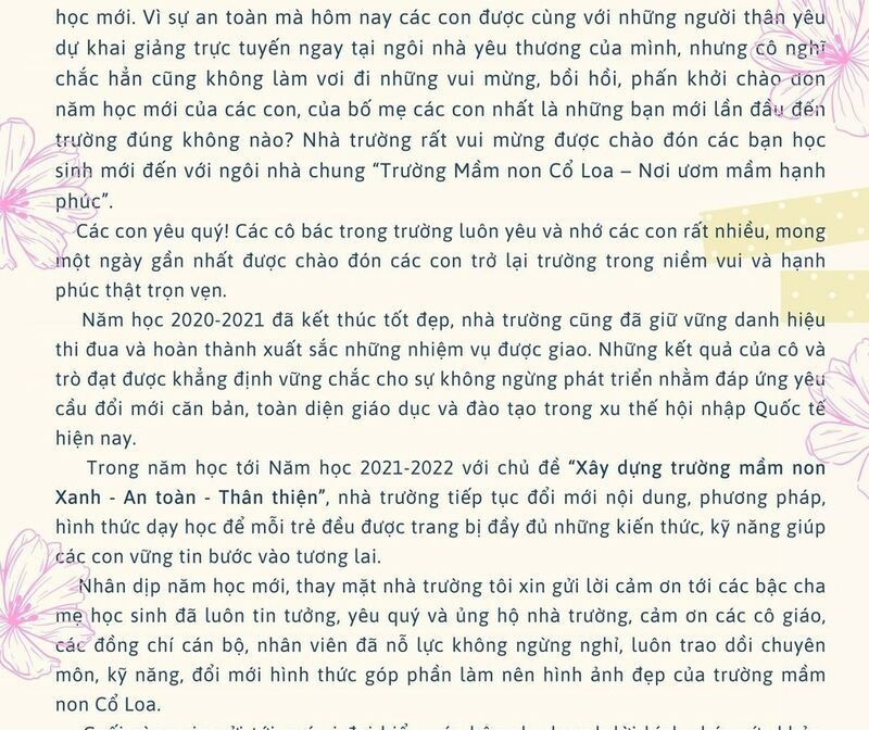 KHAI GIẢNG ĐẶC BIỆT NĂM HỌC 2021 - 2022