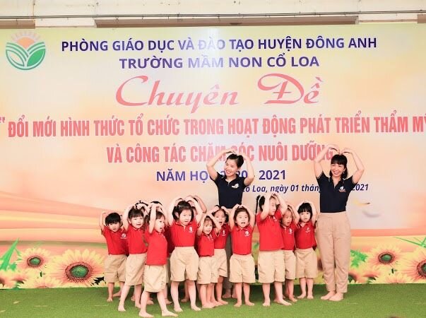 TRƯỜNG MẦM NON CỔ LOA TỔ CHỨC KIẾN TẬP HUYỆN CHUYÊN ĐỀ “ ĐỔI MỚI HÌNH THỨC TỔ CHỨC TRONG HOẠT ĐỘNG  PHÁT TRIỂN THẨM MỸ VÀ CÔNG TÁC CHĂM SÓC NUÔI DƯỠNG ” NĂM HỌC 2020-2021