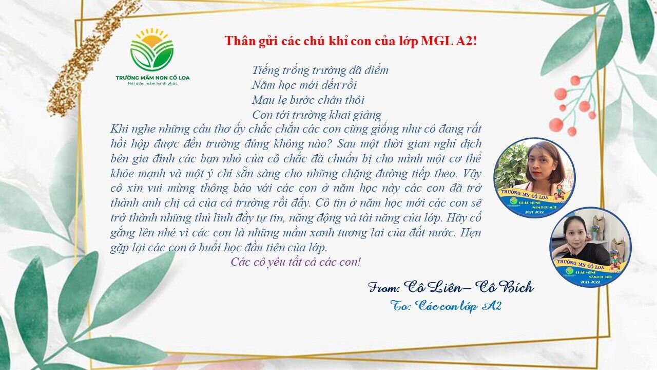 THÔNG BÁO: CHƯƠNG TRÌNH KHAI GIẢNG NĂM HỌC MỚI 2021-2022