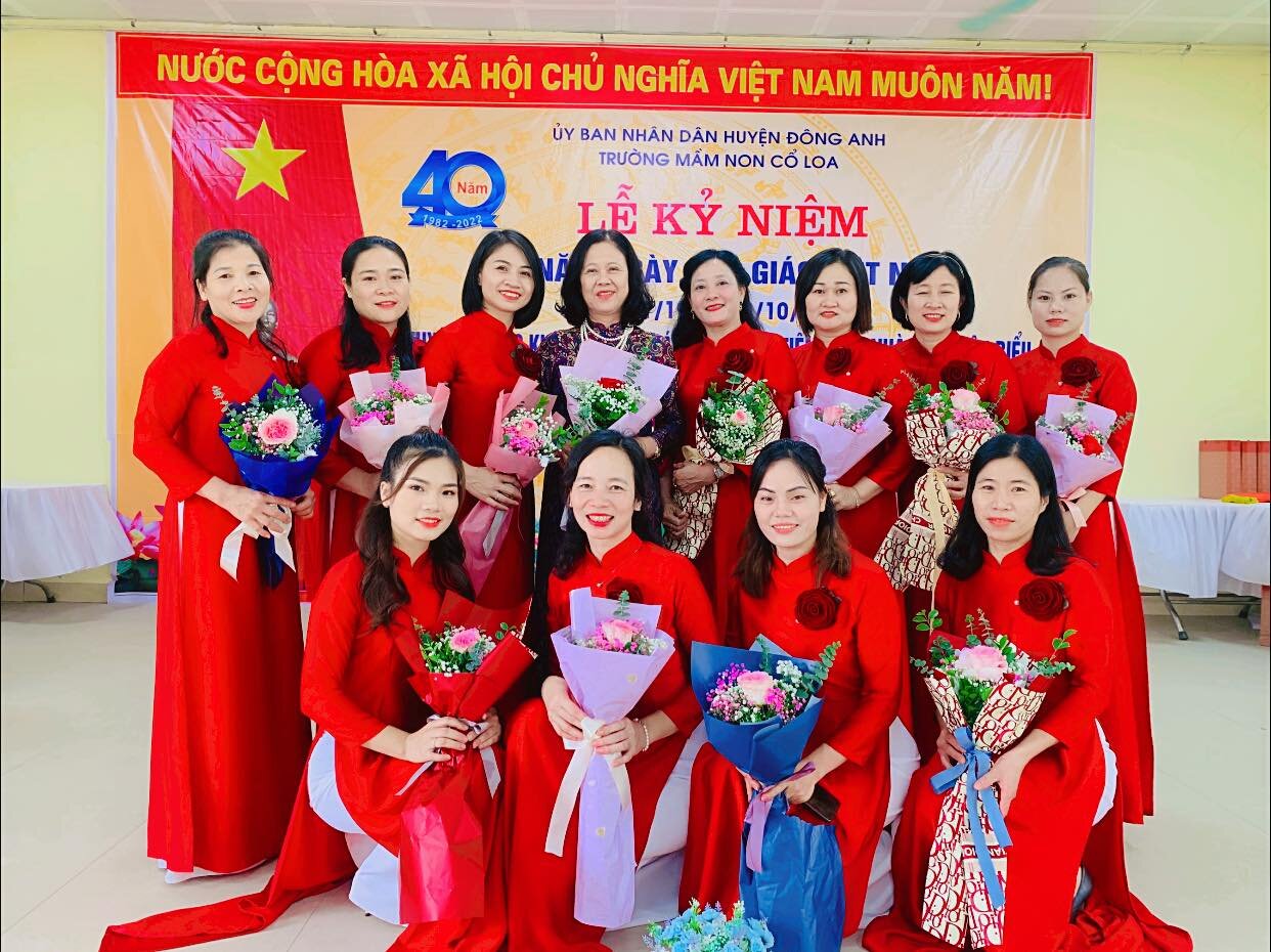 TRƯỜNG MẦM NON CỔ LOA LONG TRỌNG TỔ CHỨC: "LỄ KỶ NIỆM 40 NĂM NGÀY NHÀ GIÁO VIỆT NAM (20/11/1982 - 20/11/2022) TUYÊN DƯƠNG KHEN THƯỞNG CÁC ĐIỂN HÌNH TIÊN TIẾN, NHÀ GIÁO TIÊU BIỂU NĂM HỌC 2021 - 2022
